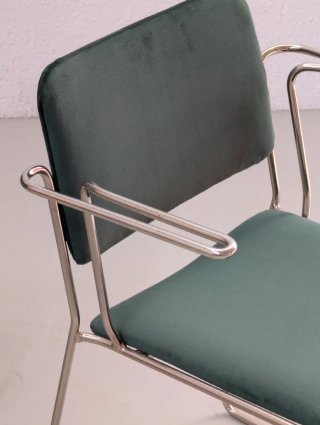 Sillas Vintage Años 70 Terciopelo Verde