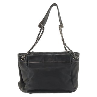 CHANEL Chain Shoulder Bag Lamb Skin Black CC Auth