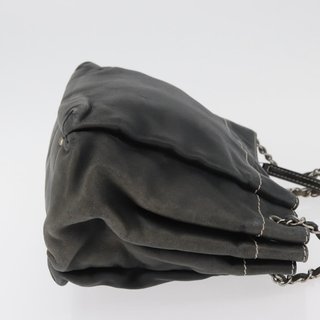 CHANEL Chain Shoulder Bag Lamb Skin Black CC Auth