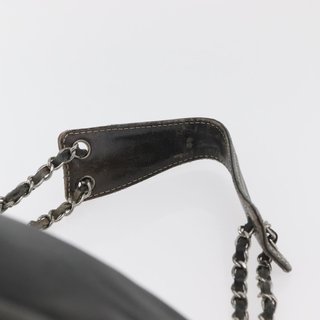 CHANEL Chain Shoulder Bag Lamb Skin Black CC Auth