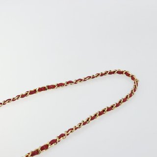 CHANEL Matelasse Chain Shoulder Bag Lamb Skin Red