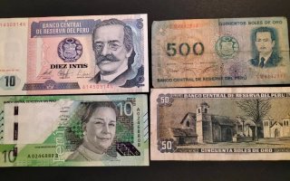 4 billetes Perú