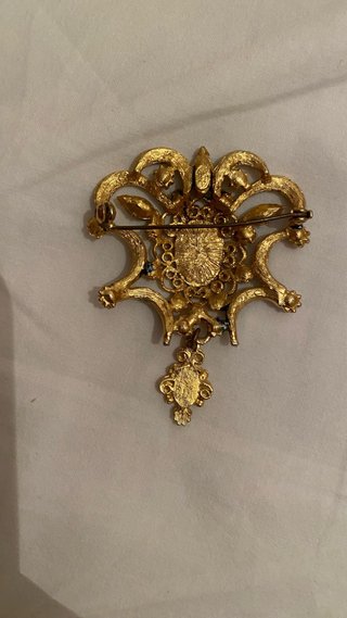 Broche Vintage Azul y Dorado