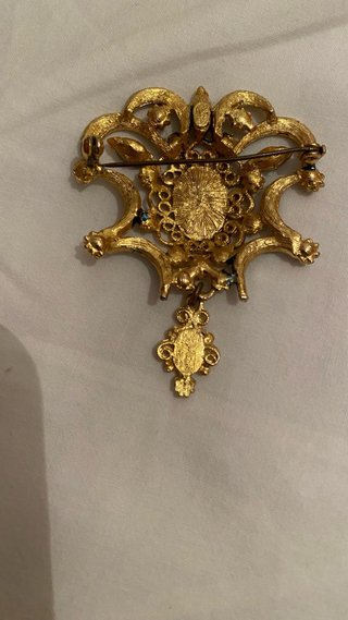 Broche Vintage Azul y Dorado