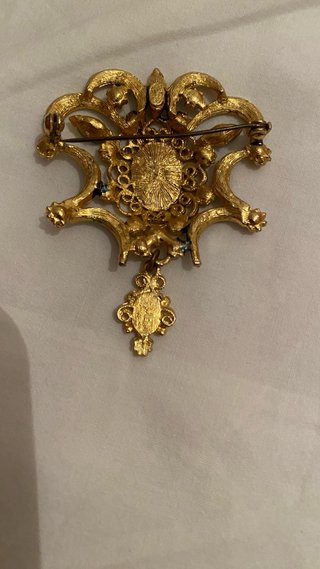 Broche Vintage Azul y Dorado