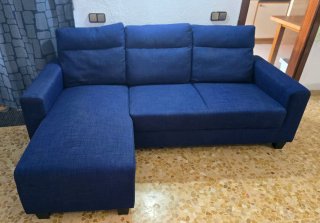 Sofá Esquinero Azul Ikea