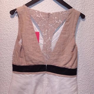 Vestido Derhy Beige y Blanco Talla M