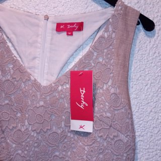 Vestido Derhy Beige y Blanco Talla M