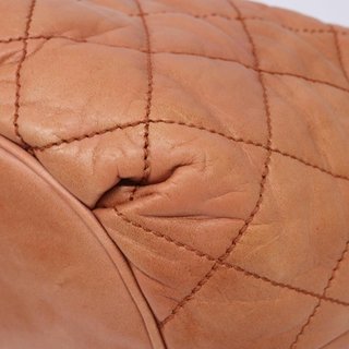 CHANEL Wide Stretch Shoulder Bag Leather Violet