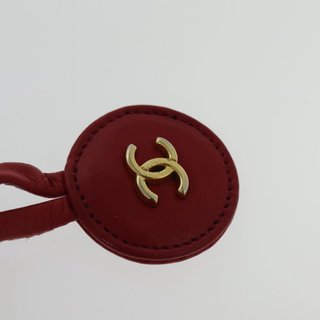 CHANEL Matelasse Chain Shoulder Bag Lamb Skin Red