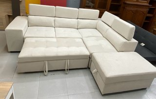 Sofá cama Chaiselongue Beige Tela