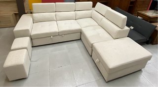 Sofá cama Chaiselongue Beige Tela