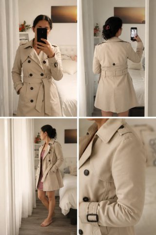 Gabardina Zara Beige Talla M
