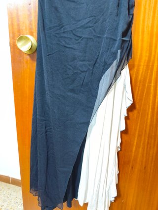 Vestido largo negro y blanco