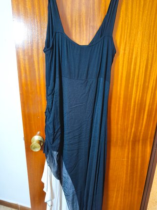 Vestido largo negro y blanco