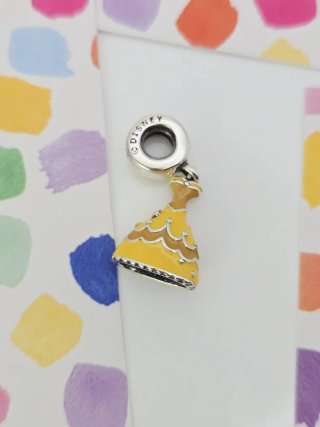 Charm Vestido Amarillo Plata pandora