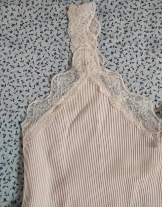 Camiseta lencera Mango beige XL