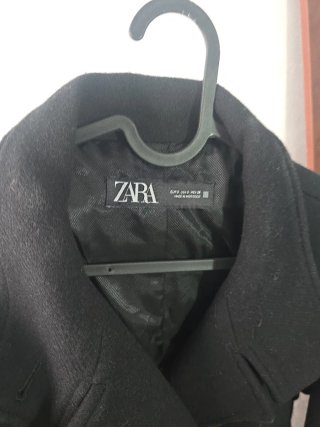 Abrigo largo negro Zara hombre