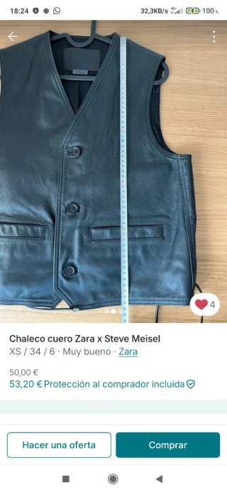 Chaleco cuero Zara por Steven Meisel