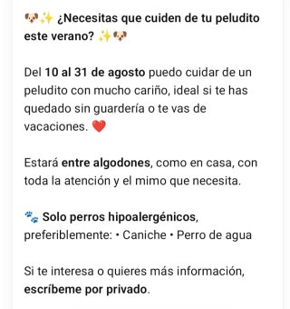Cuidadora de perros antialergenico