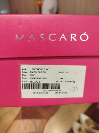 Zapatos MASCARÓ t39 blanco raso ideal novias