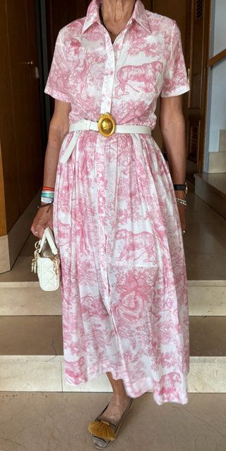 Vestido Dior Rosa y Blanco