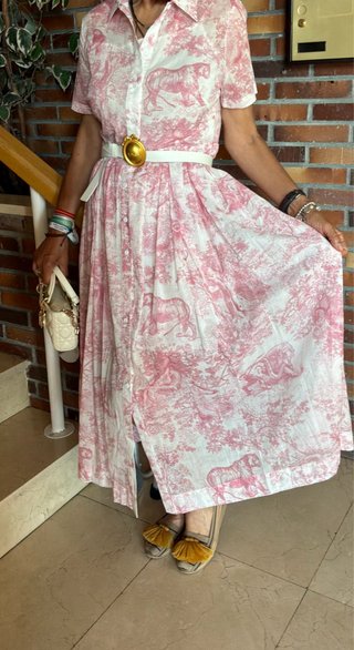 Vestido Dior Rosa y Blanco