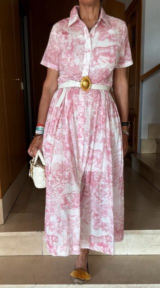 Vestido Dior Rosa y Blanco