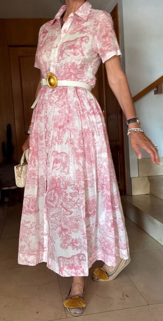 Vestido Dior Rosa y Blanco