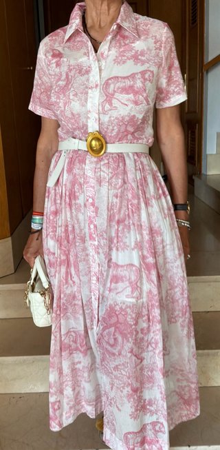 Vestido Dior Rosa y Blanco