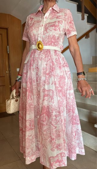 Vestido Dior Rosa y Blanco