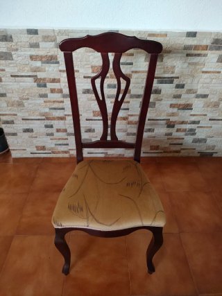 Mesa y 6 Sillas Antiguas Madera