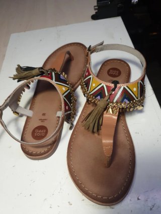 Sandalias étnicas multicolor mujer
