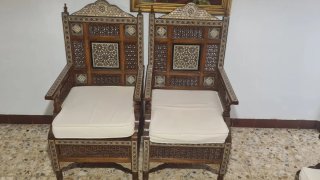 Sillas a echo en Egipto Madera Tallada y Taracead