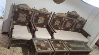 Sillas a echo en Egipto Madera Tallada y Taracead