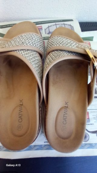 Sandali bassi Catwalk marrone/oro taglia 38