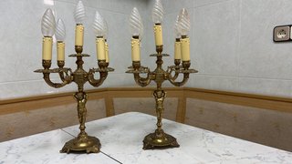 Pareja Candelabros Vintage Imperio 5 Brazos