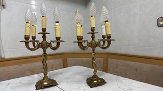 Pareja Candelabros Vintage Imperio 5 Brazos