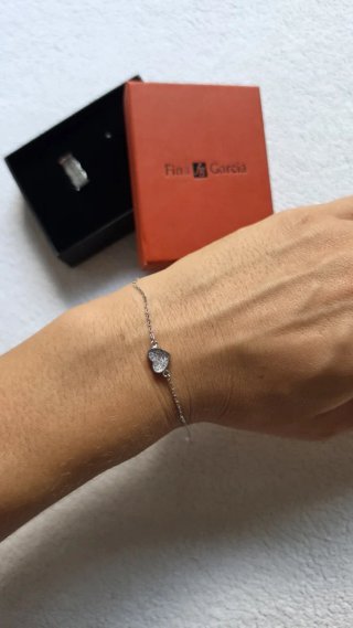 Pulsera Corazón Plata Circonitas Fina Garcia