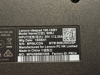 LENOVO IdeaPad 100-15IBY (80MJ) Negro
