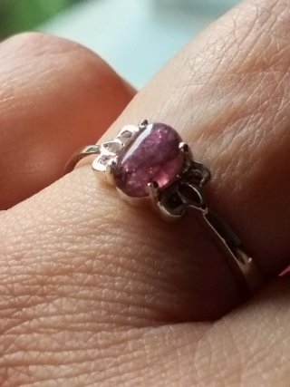 Anillo Plata 925 Turmalina Rosa