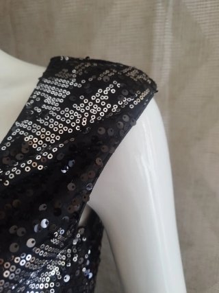 Vestido fiesta lentejuelas negro/plata