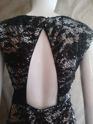 Vestido fiesta lentejuelas negro/plata