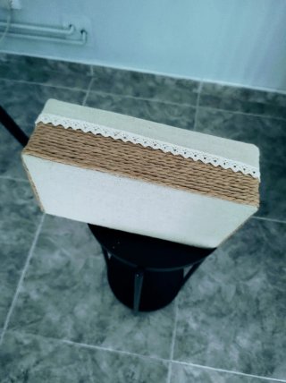 Cesta de almacenaje de papel trenzado y tela
