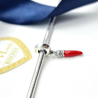 Charm Argento 925 Cornicello Rosso