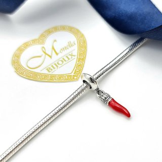 Charm Argento 925 Cornicello Rosso