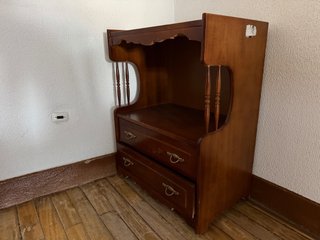Mueble auxiliar madera estantería 2 cajones