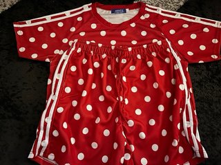 Top  lunares rojo y blanco Talla XL