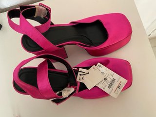 Zapatos plataforma fucsia Zara Talla 38.5