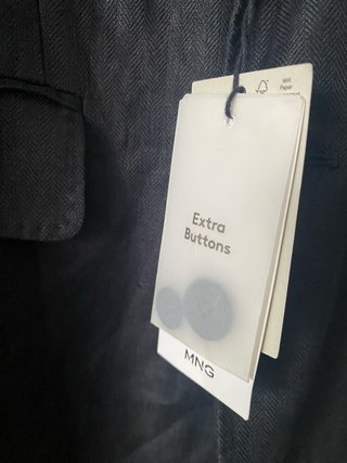 Americana Mango Hombre Azul marino